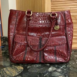Red snakeskin brahmin bag/ leather